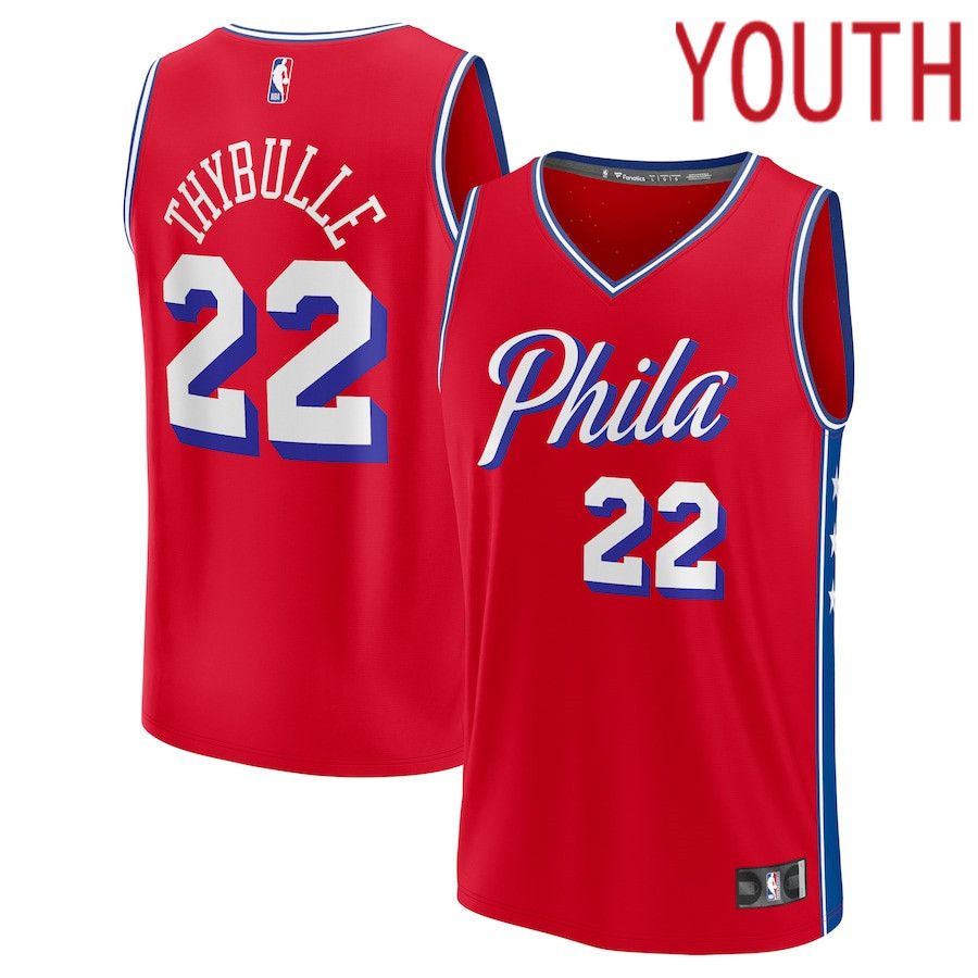Youth Philadelphia 76ers #22 Matisse Thybulle Fanatics Branded Red Statement Edition 2022-23 Fast Break Player NBA Jersey->customized nba jersey->Custom Jersey